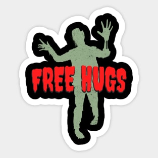 Free Hugs Funny Zombie Halloween Party Sticker